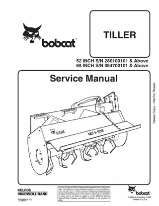 Bobcat 52 68 Inch Tiller Service Repair Manual Instant Download