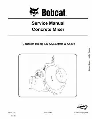 Bobcat Concrete Mixer Service Repair Manual Instant Download #2 SN AK7400101 And Above