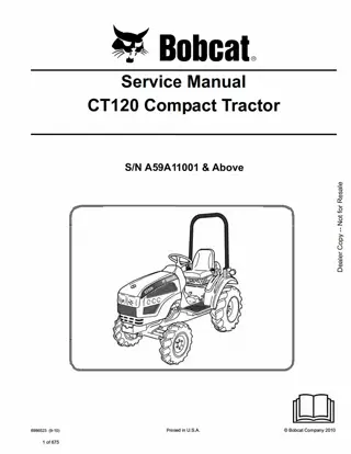 BOBCAT CT120 COMPACT TRACTOR Service Repair Manual Instant Download (SN A59A11001 AND Above)