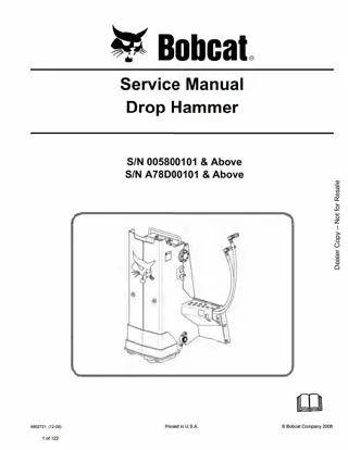 Bobcat Drop Hammer Service Repair Manual Instant Download SN 005800101 And Above