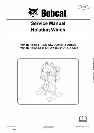 Bobcat Hoisting Winch Service Repair Manual Instant Download