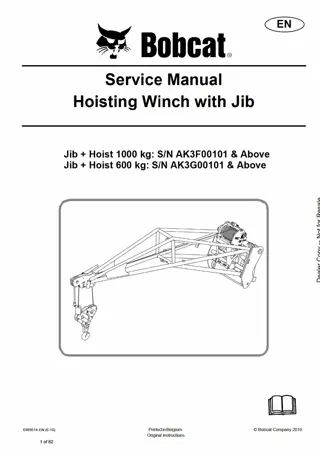 Bobcat Hoisting Winch with Jib Service Repair Manual Instant Download