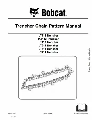 Bobcat LT112 Trencher Chain Pattern Service Repair Manual Instant Download