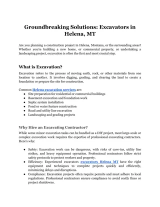 Groundbreaking Solutions_ Excavators in Helena, MT