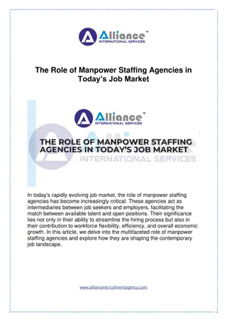 The Role of Manpower Staffing Agencies in Today’s Job Market