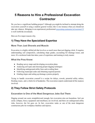 5 Reasons to Hire a Professional Excavation Contractor