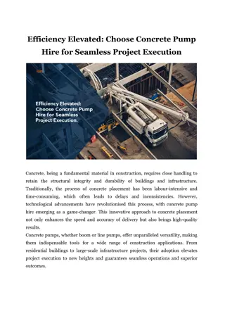 Efficiency Elevated: Why Choose Concrete Pump Hire for Seamless Project Executio