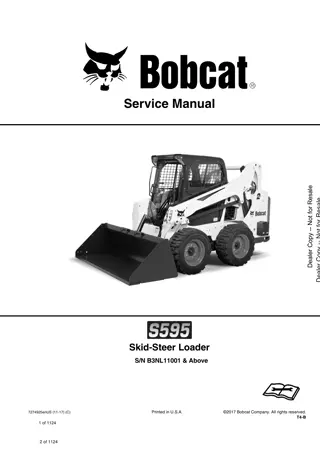 Bobcat S595 Skid Steer Loader Service Repair Manual Instant Download (SN B3NL11001 and Above)