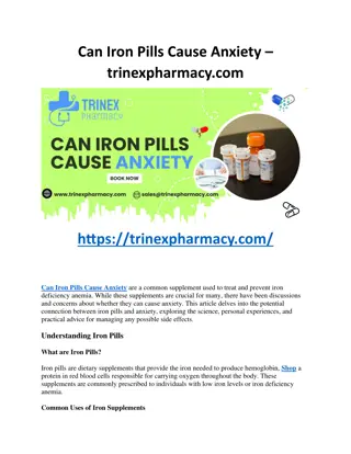 Can Iron Pills Cause Anxiety - trinexpharmacy.com