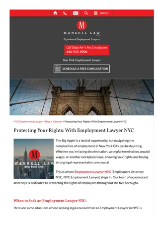 Employment Lawyer NYC | Employment Attorney in NYC
