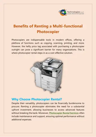 Benefits of Renting a Multi-functional Photocopier