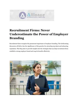 Recruitment Firms Never Underestimate the Power of Employer Branding