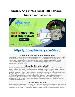 Anxiety and Stress Relief Pills Reviews - trinexpharmacy.com