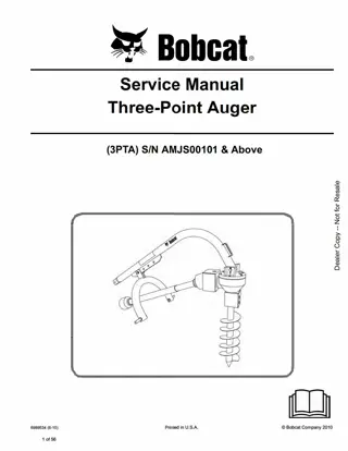 Bobcat Three-Point Auger Service Repair Manual Instant Download ((3PTA) SN AMJS00101 AND Above)