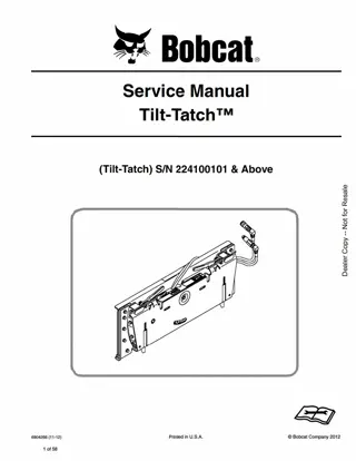 Bobcat Tilt-Tatch Service Repair Manual Instant Download #2 SN 224100101 And Above