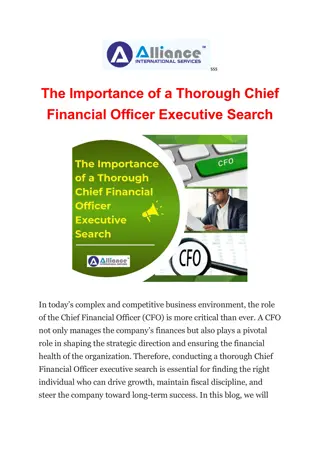 The Importance of a Thorough Chief Financial Officer Executive Search