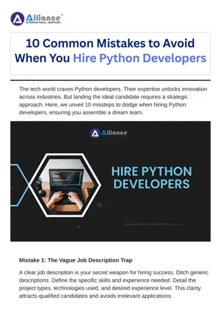 10 Common Mistakes to Avoid When You Hire Python Developers