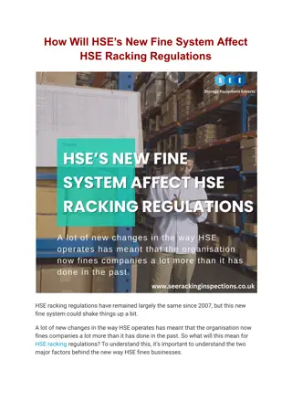 How Will HSE’s New Fine System Affect HSE Racking Regulations?