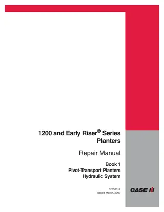 CASE IH 1200 and Early Riser Series Planters Service Repair Manual Instant Download