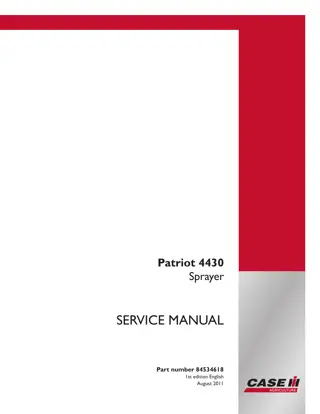 CASE IH Patriot 4430 Sprayer Service Repair Manual Instant Download