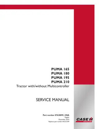 CASE IH PUMA 165 Tractor Service Repair Manual Instant Download