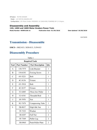 Caterpillar Cat 12H Motor Grader (Prefix AMZ) Service Repair Manual Instant Download