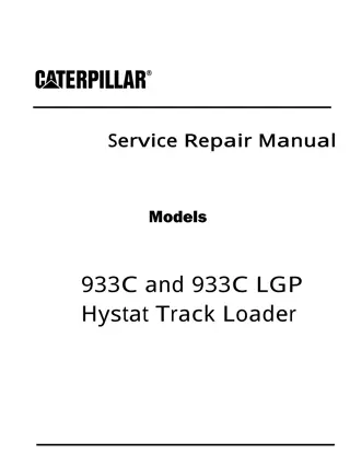 Caterpillar Cat 933C Hystat Track Loader (Prefix 4MS) Service Repair Manual Instant Download