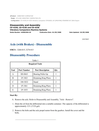 Caterpillar Cat CS-433E, CP-433E Vibratory Compactor (Prefix CFK) Service Repair Manual Instant Download