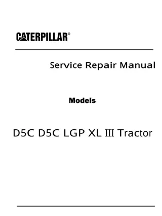 Caterpillar Cat D5C TRACK-TYPE TRACTOR Dozer Bulldozer (Prefix 3MK) Service Repair Manual Instant Download