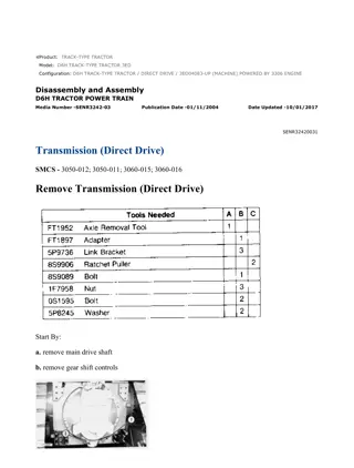 Caterpillar Cat D6H TRACK-TYPE TRACTOR (Prefix 3ED) Service Repair Manual Instant Download 3