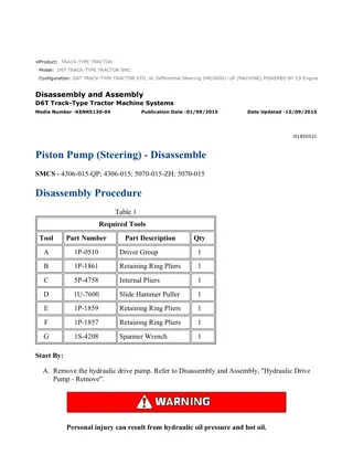 Caterpillar Cat D6T TRACK-TYPE TRACTOR (Prefix SMC) Service Repair Manual Instant Download