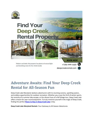 Adventure Awaits- Find Your Deep Creek Rental for All-Season Fun