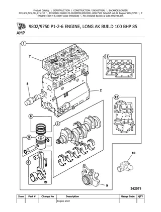 JCB 4CXSM444 (Sideshift AR AK Engine) BACKOHE LOADER Parts Catalogue Manual Instant Download (Serial Number 00469125-00499999, 00920001-00927500)