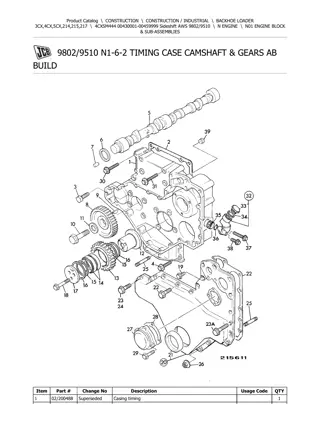 JCB 4CXSM444 (Sideshift AWS) BACKOHE LOADER Parts Catalogue Manual Instant Download (Serial Number 00430001-00459999)