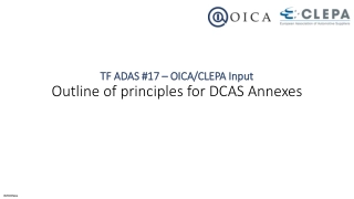 Outline of principles for DCAS Annexes