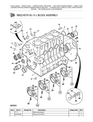 JCB 160HF Robot Parts Catalogue Manual Instant Download (Serial Number  01602000-01605128, 01804000-01804999)