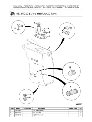 JCB 527-55 Tier 2 Telescopic Handlers (Loadall) Parts Catalogue Manual Instant Download (Serial Number 01069457-01069548, 01417000-01418024)