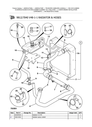 JCB 540-140 Tier 2 Telescopic Handlers (Loadall) Parts Catalogue Manual Instant Download (SN 01186000-01200999, 01422000-01441999, 01508987-01508987)