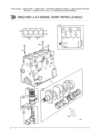 JCB 540B-4 Telescopic Handlers (Loadall) Parts Catalogue Manual Instant Download (SN 00275001-00275999)