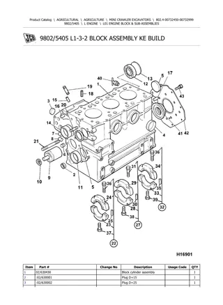 JCB 802.4 MINI CRAWLER EXCAVATOR Parts Catalogue Manual Instant Download (SN 00732450-00732999)