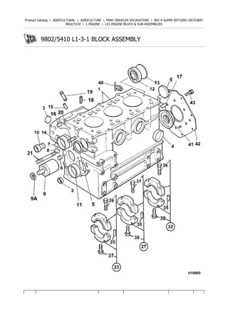 JCB 802.4 SUPER MINI CRAWLER EXCAVATOR Parts Catalogue Manual Instant Download (SN 00733001-00733847)