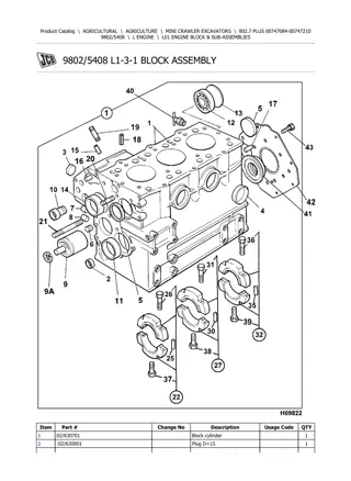 JCB 802.7 PLUS MINI CRAWLER EXCAVATOR Parts Catalogue Manual Instant Download (SN 00747084-00747210)