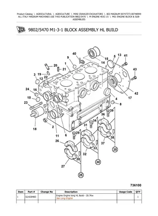 JCB 803 MAGNUM MINI CRAWLER EXCAVATOR Parts Catalogue Manual Instant Download (SN 00747373-00748999)