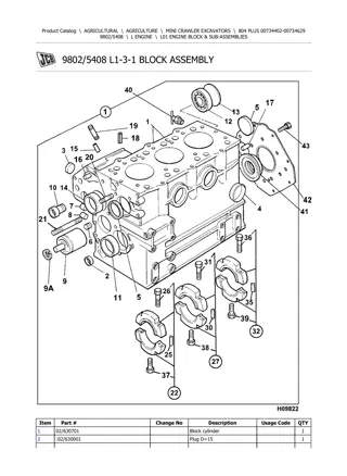 JCB 804 PLUS MINI CRAWLER EXCAVATOR Parts Catalogue Manual Instant Download (SN 00734402-00734629)