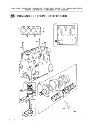 JCB 921-2 Forklift Parts Catalogue Manual Instant Download (SN 00606010-00606100)