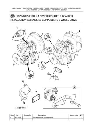 JCB 930-2 T4 (ecoMax) Forklift Parts Catalogue Manual Instant Download (SN 02363578-02365578)