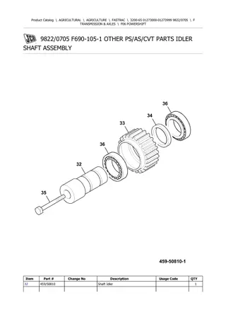 JCB 3200-65 FASTRAC Parts Catalogue Manual Instant Download (SN 01273000-01273999)