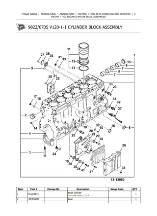 JCB 3200-80 FASTRAC Parts Catalogue Manual Instant Download (SN 01273000-01273999)