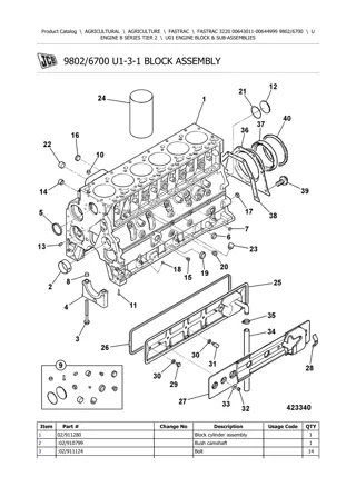 JCB 3220 FASTRAC Parts Catalogue Manual Instant Download (SN 00643011-00644999)