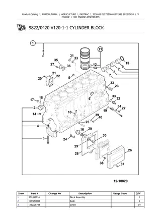 JCB 3230-65 FASTRAC Parts Catalogue Manual Instant Download (SN 01272500-01272999)